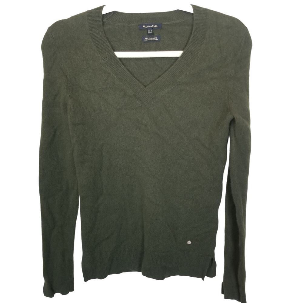 Massimo Dutti Womens Cashmere Sweater XS Classic Preppy Quiet Luxury Minimalist